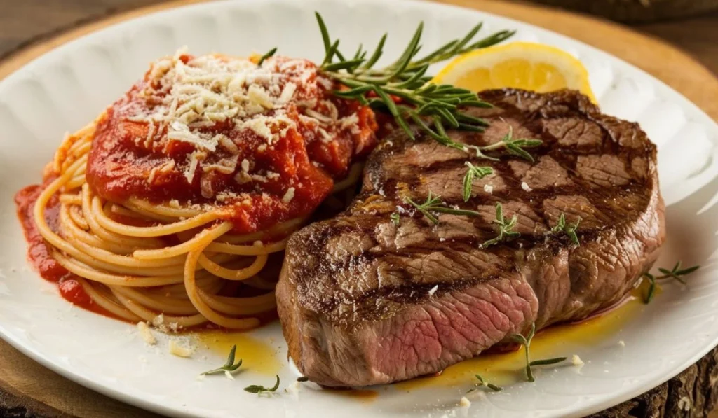 Steak with Pasta