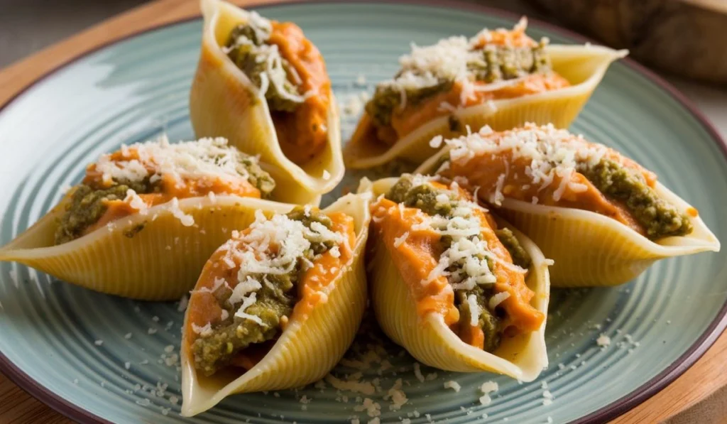 Pumpkin and Pesto Cheese Stuffed Shells