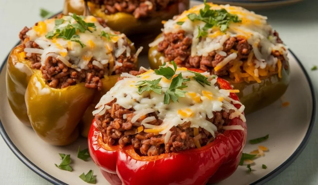 Ground beef stuffed peppers